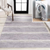 JONATHAN Y Bande Distressed Ticking Stripe Machine-Washable Lavender/Ivory 4 ft. x 6 ft. Area Rug - $15