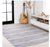 JONATHAN Y Bande Distressed Ticking Stripe Machine-Washable Lavender/Ivory 4 ft. x 6 ft. Area Rug - $15