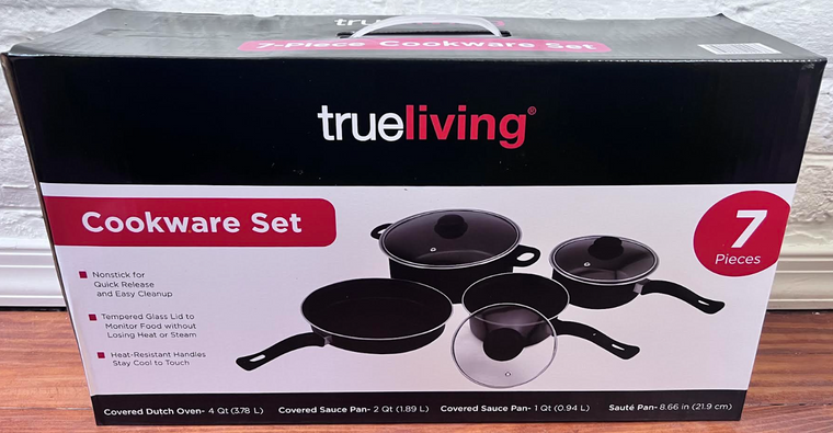 True Living 7-Piece Nonstick Cookware Set