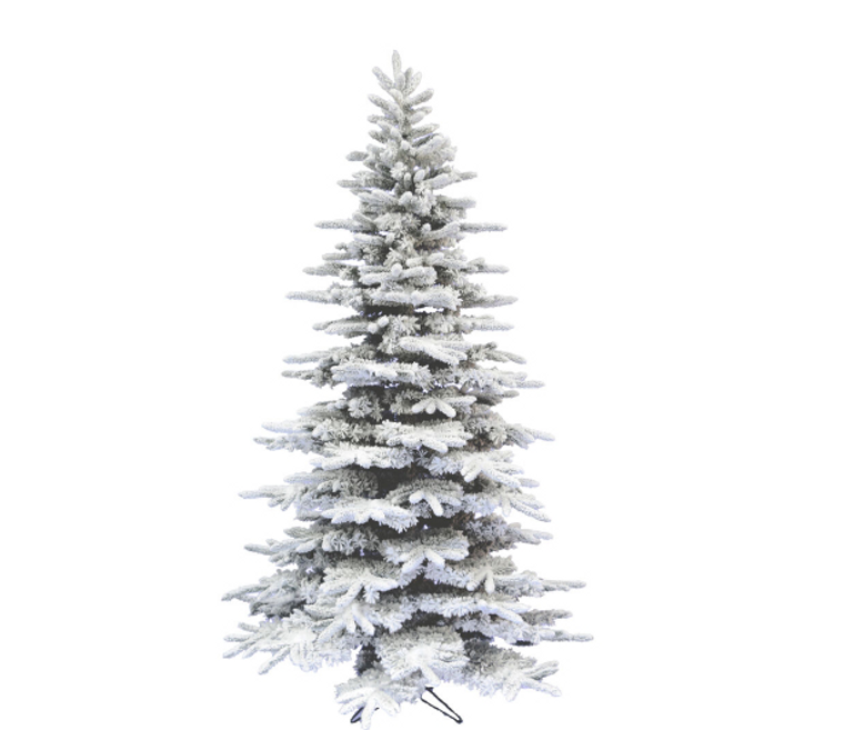 6.5-Ft. Flocked Mountain Pine Christmas Tree w/Dual Mutlicolor / Warm White LED