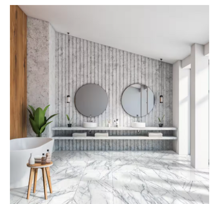 MSI Raphael Gray 24 in. x 48 in. Polished Porcelain Stone Look Floor and Wall Tile (16 sq. ft. /Case) - $15
