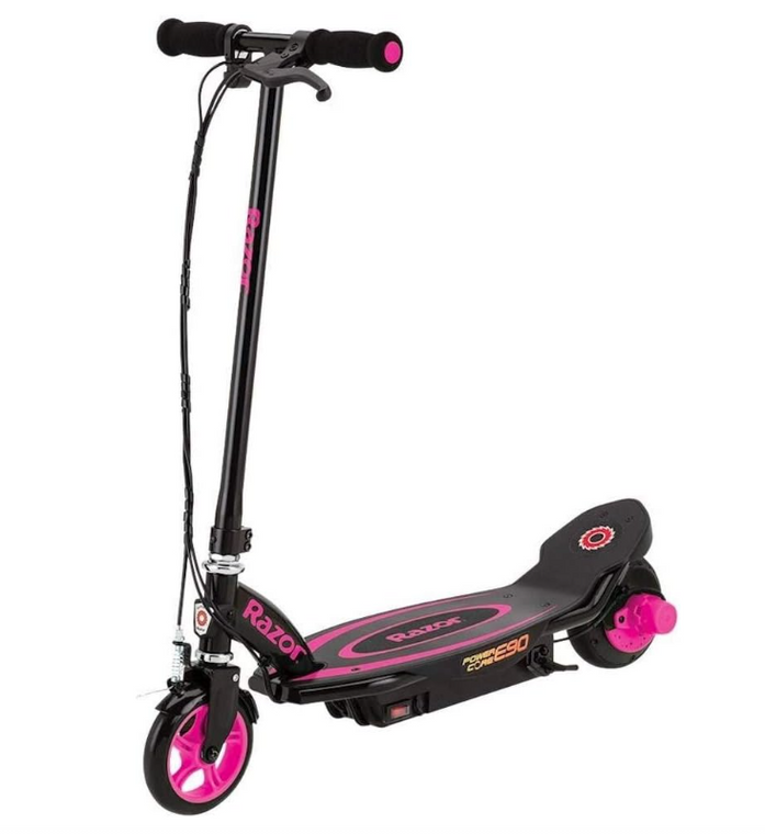 Razor Power Core E90 Electric Scooter with hub Motor, Push-Button Throttle, Pink