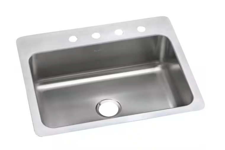 Elkay Dayton 27 in. Drop-In/Undermount Single Bowl Stainless Steel Kitchen Sink