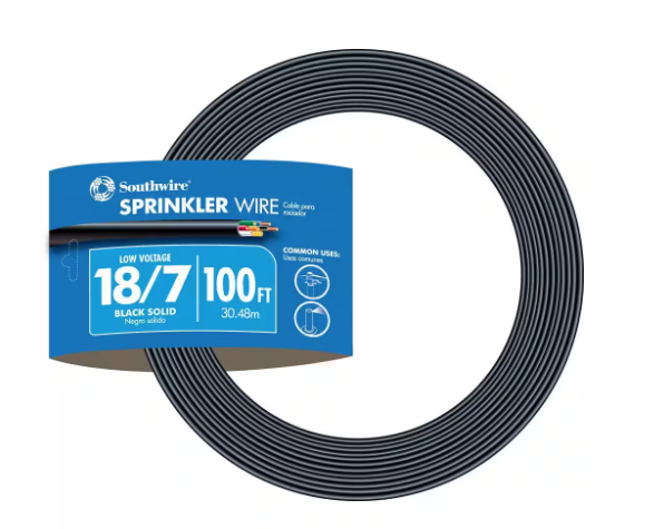 Southwire 100 ft. 18/7 Black Solid UL Burial Sprinkler System Wire