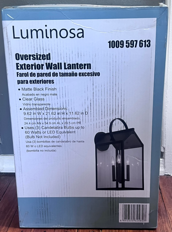 Luminosa 22''H Exterior Wall Matte Black Finish Clear Glass LDR1603AX-01