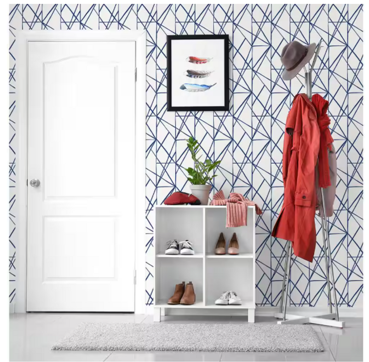 NextWall 30.75 sq. ft. Navy Blue Quartz Geo Vinyl Peel and Stick Wallpaper Roll