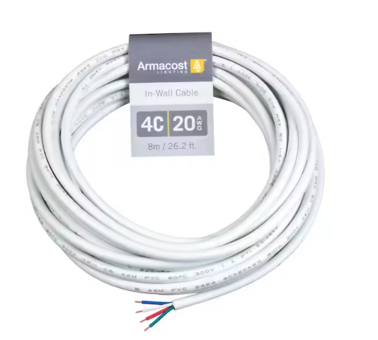 Armacost Lighting 24 ft. 20 AWG 4C In-Wall Cable 774200