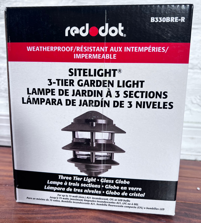 Red Dot 75-Watt Line Voltage Bronze 3-Tier Outdoor Weatherproof Landscape Light