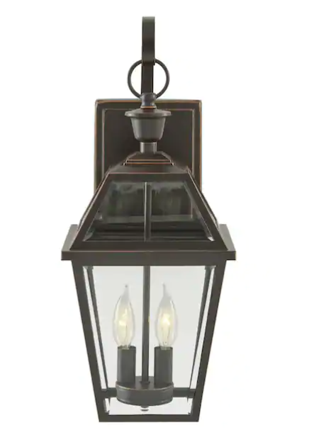 HDC Glenneyre 20" 2-Light Espresso Bronze Hardwired Outdoor Wall Light Lantern