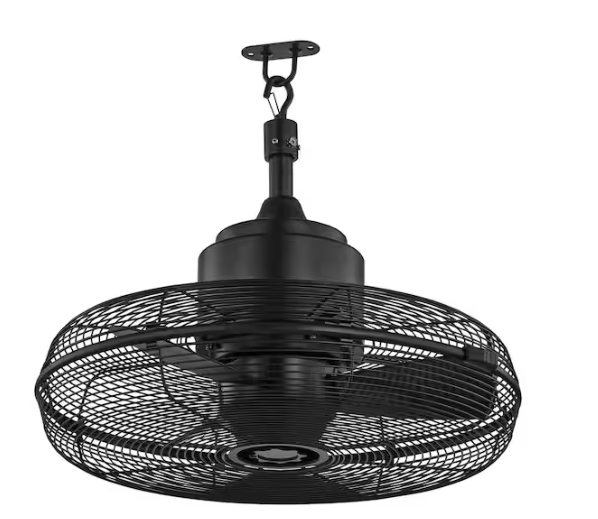 Hampton Bay Conyer 20 in. Indoor/Wet Outdoor 3-Speed Anywhere Fan in Matte Black
