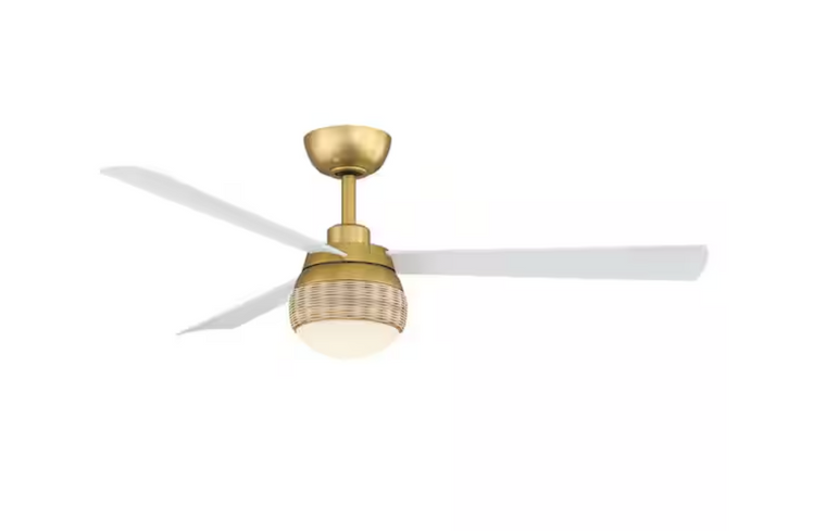 Fanimation FP6837BSMW Paget 52 in Indoor/Outdoor Ceiling Fan Brushed Satin Brass