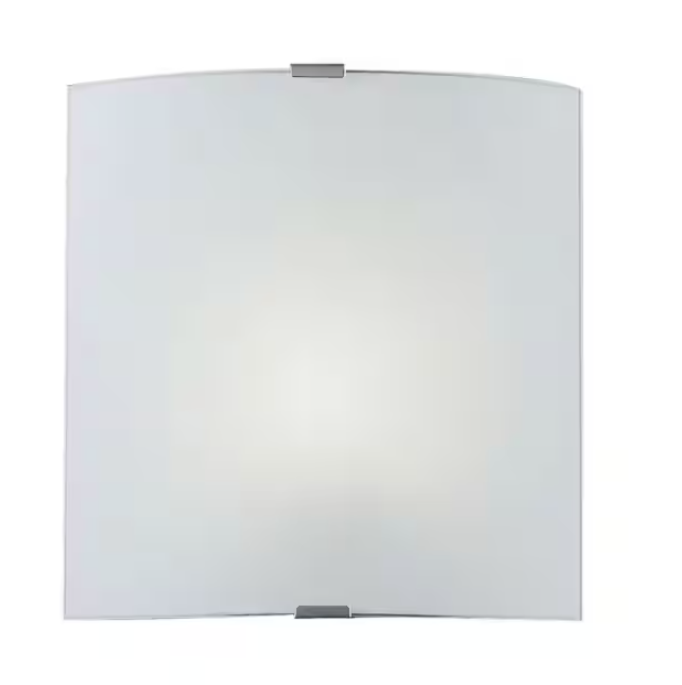 Eglo Grafik 11 in. 1-Light ChromeIntegrated LED Wall Sconce with Satin Glass