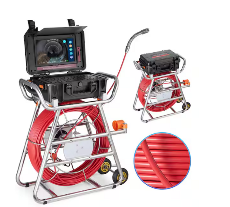 VEVOR Sewer Camera 328 ft/100m Self-Leveling Drain Camera with 10.1" Touchscreen
