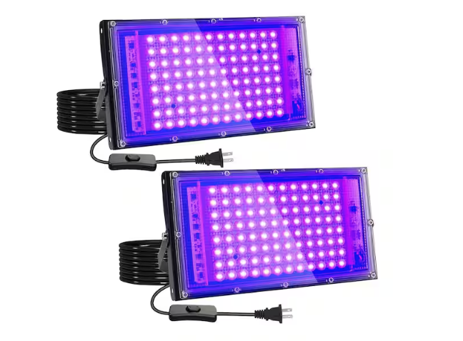BeamBox 100W Lack Finish Plug-In Integrated LED Blacklight Flood Light (2-Pack)