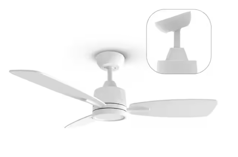 QRMOK S3 Series 42" LED Ceiling Fan w/ Remote, Reversible Quiet DC Motor, White