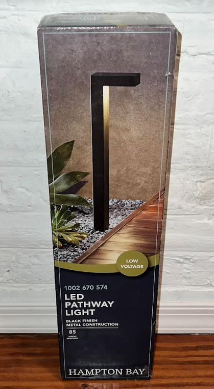 Hampton Bay Jemison 15-Watt Equivalentt Black Integrated LED Outdoor Path Light