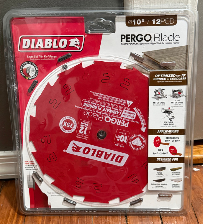 DIABLO 10in. x 12-Teeth PergoBlade Saw Blade for Laminate and Wood Flooring