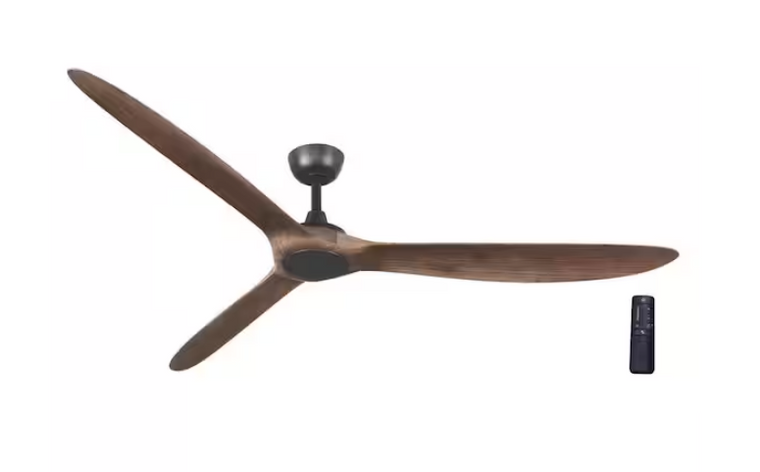 Tager 72" Smart Indoor/Outdoor Matte Black Whiskey Barrel Ceiling Fan w/Remote
