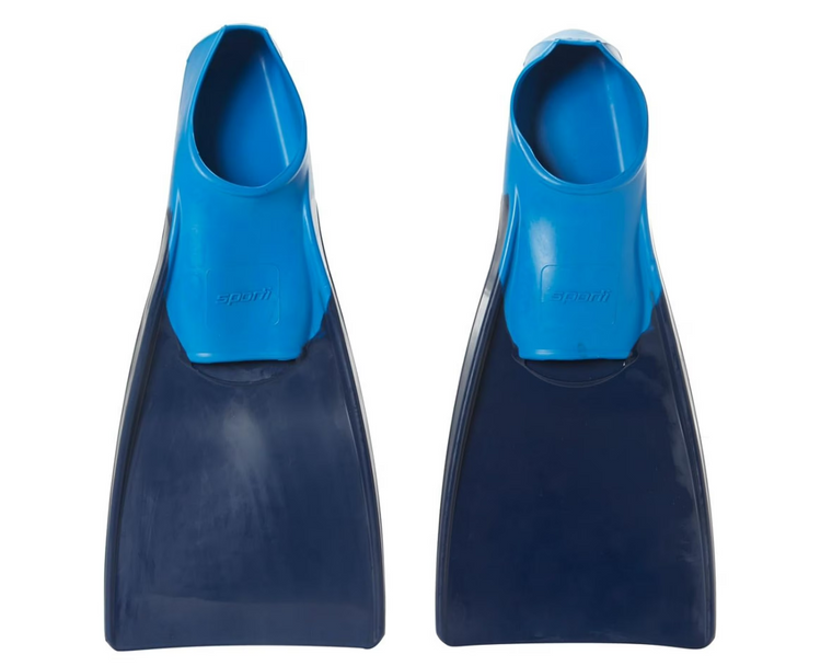 Sporti Long Blade Swim Fins with Flexible Foot Pocket (M 11-12 / W 12-13)