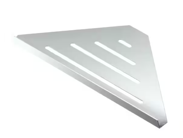 Gatco 1463 Chrome Concealed Mounting Stainless Steel Bathroom Corner Shelf