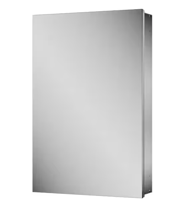 TETOTE 16" W x 24" H Rectangular Frameless Aluminum Silver Medicine Cabinet