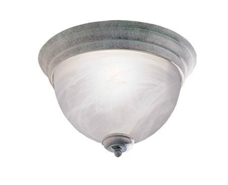 Volume Lighting Troy Collection 11 in. Textured White Indoor Flush Mount