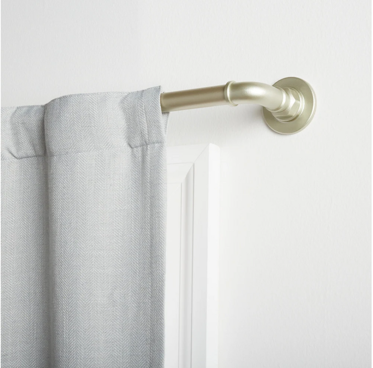 ATI Home Hyde Adjustable Wrap Around Curtain Rod Set - 66"-120" - Matte Silver