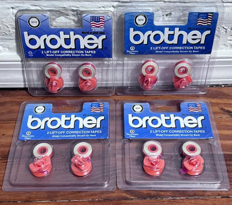 Lot of 4 - Brother Correction Tape, White, 2/Pack (3010)