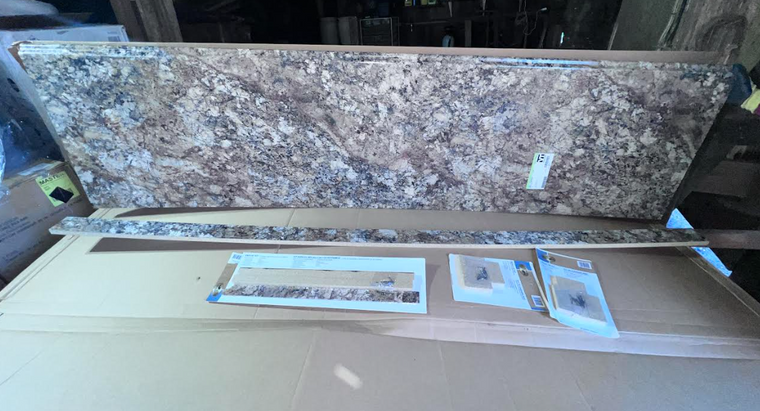 Hampton Bay 8 ft. Straight Laminate Countertop All-Inclusive Kit - Winter Carnival Granite - $80