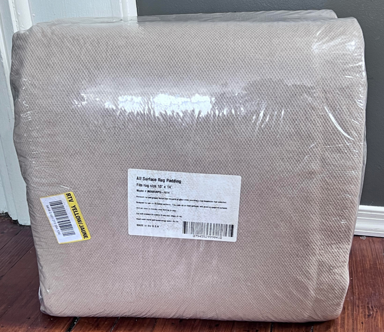 All Surface Tan Basketweave 10 ft. W x 14 ft. L Dual Surface Non-Slip Rug Pad