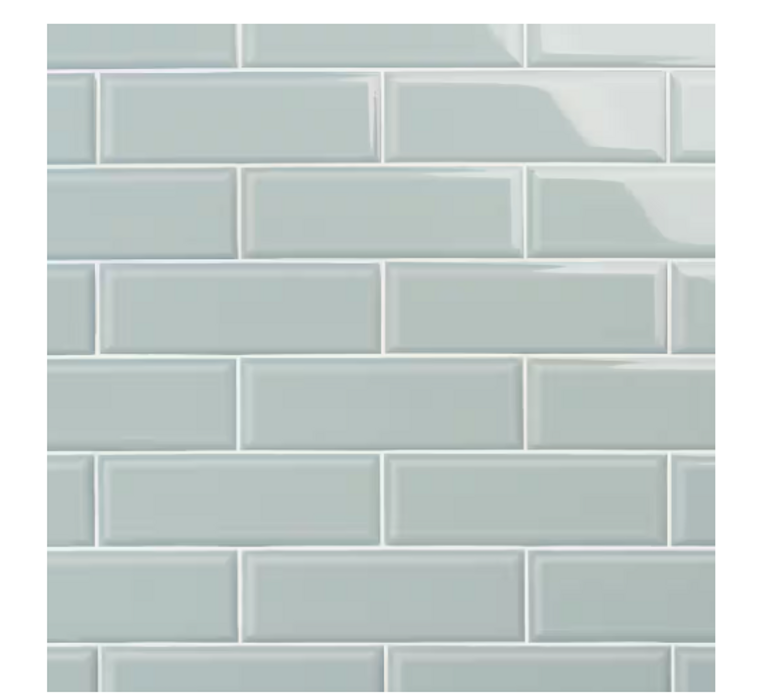 Equipe Masia Olive 3.9" x 11.8" Polished Beveled Ceramic Subway Tile( 20 sq ft)