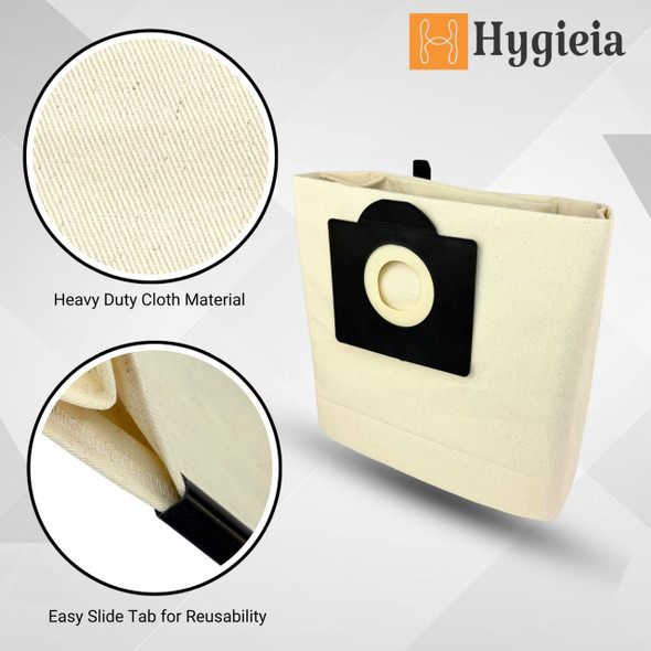 Reusable Vacuum Cleaner Cloth Bag for Shop-Vac 20-30L Wet & Dry