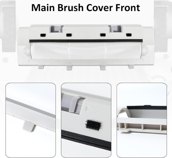 Main Brush Cover For Roborock Saros 10 & 10R, Qrevo Curv, Edge & C, WHITE