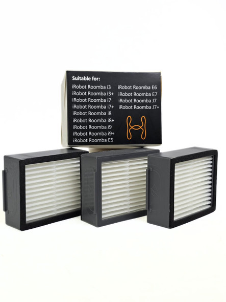 3x HEPA filters for iRobot Roomba I, E and J series robots