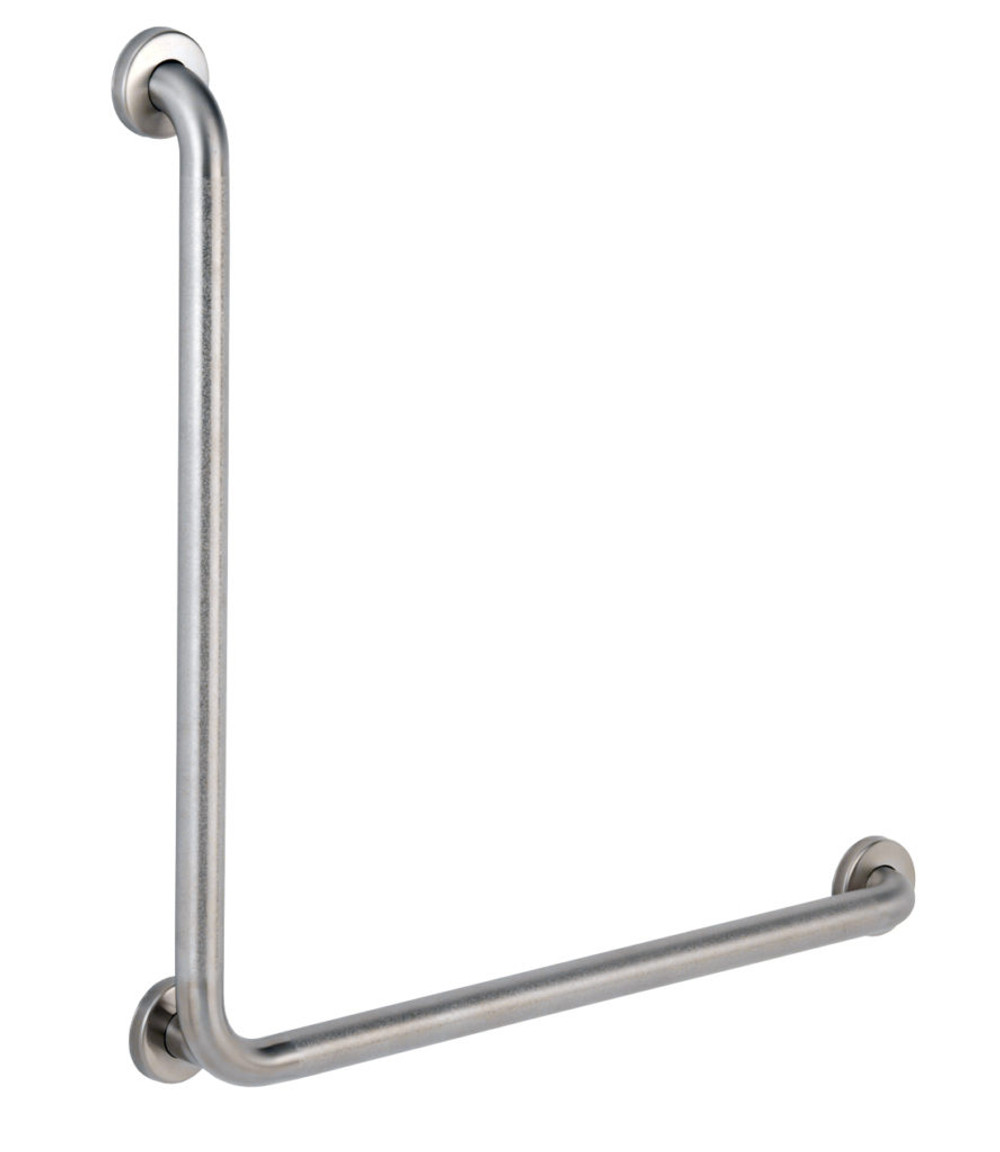 Bobrick B-6898.99 Stainless Steel 90 Degree Grab Bar with Satin Peened Finish - 30" x 30"