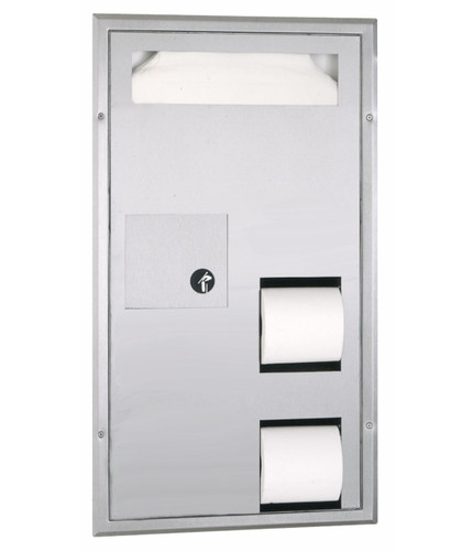 Partition-Mounted Seat-Cover Dispenser, Sanitary Napkin Disposal, and Toilet Tis