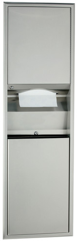 Recessed Convertible Paper Towel Dispenser/Waste Receptacle