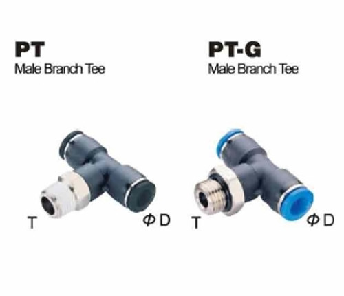 Push To Connect Composite Air Fitting - Male Branch Tee