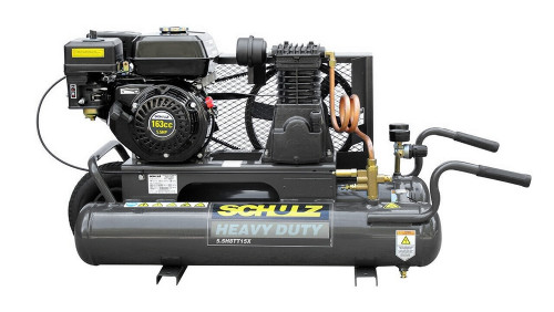 Schulz Portable Air Compressor - GAS - Model 5.5GH8TT15X - 5.5HP 8 GALLON 2x4 GAL TWIN TANK