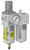 PneumaticPlus SAU410 Series Air Filter Regulator Lubricator Piggyback Combo 1/2" NPT with Bracket & Gauge (SAU410-N04DG)