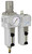 PneumaticPlus SAU410 Series Air Filter Regulator Lubricator Piggyback Combo 1/2" NPT with Bracket & Gauge (SAU410-N04DG-MEP)