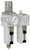 PneumaticPlus SAU410 Series Air Filter Regulator Lubricator Piggyback Combo 1/2" NPT with Bracket & Gauge (SAU410-N04G-MEP)