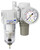 PneumaticPlus SAU220 Series Mini Air Filter Regulator Combo 1/4" NPT with Bracket & Gauge (SAU220-N02G)