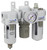 SAU300 Series Air Filter Regulator Lubricator Modular Combo 3/8" NPT with Bracket & Gauge (SAU300-N03G)