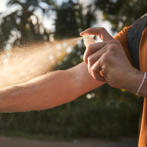 Spray applied to arm