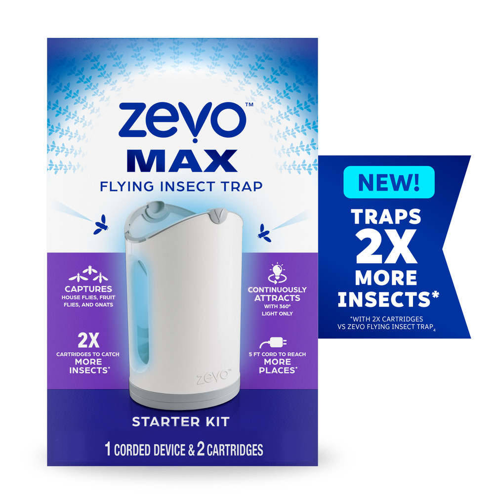 Zevo Flying Insect Trap, Fly Trap (1 Plug-In Base + 1 Cartridge )