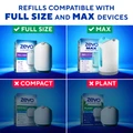 These refills are compatible with Full Size and Max devices.
