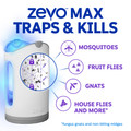 Zevo Max traps & kills mosquitoes, fruit flies, gnats, house flies, fungus gnats and non-biting midges.