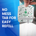 No-mess tab for easy refill.