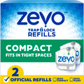 Zevo Compact trap and lock refills 2 full size refills front of pack
